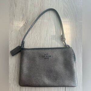 Coach silver wristlet bag
